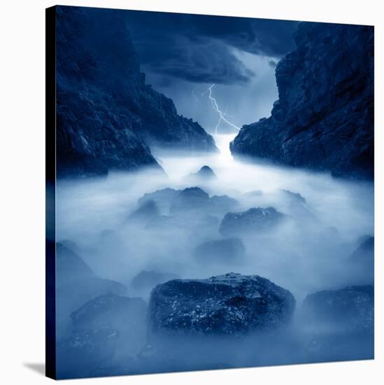 Tormenta en ixtapa Blue-Moises Levy-Stretched Canvas