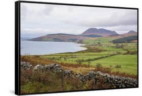 Tormore and Machrie Bay, looking towards Beinn Bharrain, Isle of Arran, North Ayrshire, Scotland, U-Gary Cook-Framed Stretched Canvas