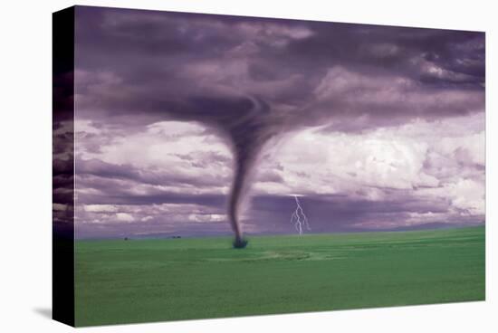 Tornado and Lightning On Field-null-Stretched Canvas