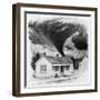 Tornado Approaches Kirksville, Missouri, 1889-George Varian-Framed Art Print