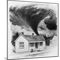 Tornado Approaches Kirksville, Missouri, 1889-George Varian-Mounted Art Print