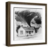 Tornado Approaches Kirksville, Missouri, 1889-George Varian-Framed Art Print