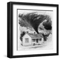 Tornado Approaches Kirksville, Missouri, 1889-George Varian-Framed Art Print