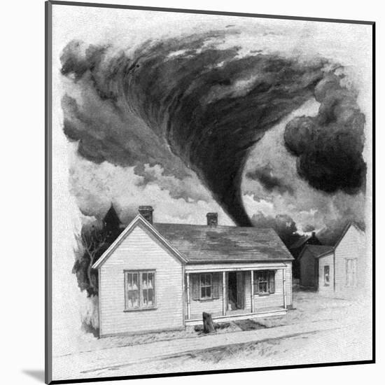 Tornado Approaches Kirksville, Missouri, 1889-George Varian-Mounted Art Print