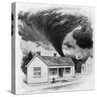 Tornado Approaches Kirksville, Missouri, 1889-George Varian-Stretched Canvas