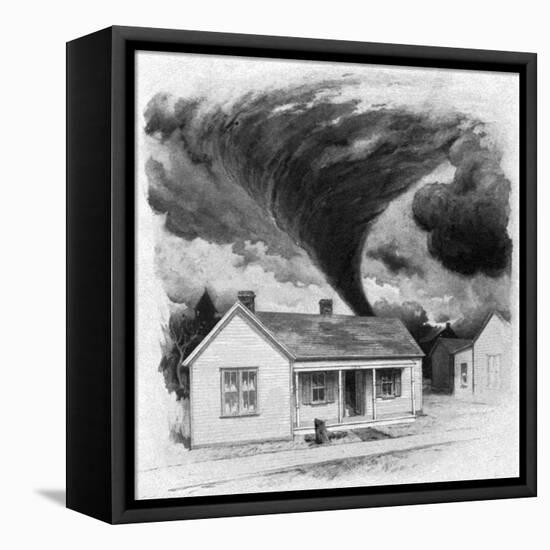 Tornado Approaches Kirksville, Missouri, 1889-George Varian-Framed Stretched Canvas