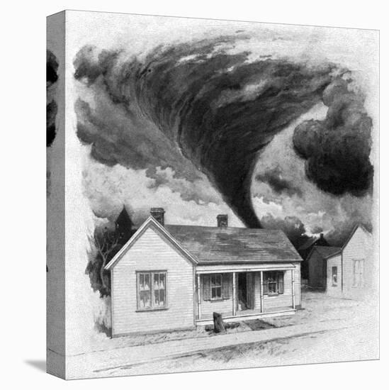 Tornado Approaches Kirksville, Missouri, 1889-George Varian-Stretched Canvas