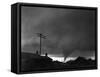Tornado Moving Past Houses-null-Framed Stretched Canvas