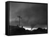 Tornado Moving Past Houses-null-Framed Stretched Canvas