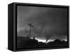 Tornado Moving Past Houses-null-Framed Stretched Canvas