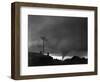 Tornado Moving Past Houses-null-Framed Photographic Print