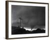 Tornado Moving Past Houses-null-Framed Photographic Print