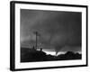 Tornado Moving Past Houses-null-Framed Photographic Print