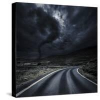 Tornado Near a Winding Road in the Mountains, Crete, Greece-null-Stretched Canvas