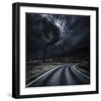 Tornado Near a Winding Road in the Mountains, Crete, Greece-null-Framed Photographic Print