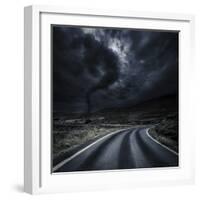 Tornado Near a Winding Road in the Mountains, Crete, Greece-null-Framed Photographic Print