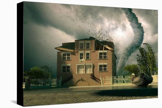 Tornado over the House-viczast-Stretched Canvas