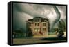 Tornado over the House-viczast-Framed Stretched Canvas