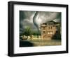 Tornado over the House-viczast-Framed Art Print