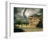 Tornado over the House-viczast-Framed Art Print