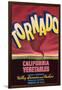 Tornado Vegetable Label - Guadalupe, CA-Lantern Press-Framed Art Print