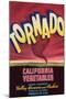 Tornado Vegetable Label - Guadalupe, CA-Lantern Press-Mounted Art Print