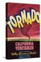 Tornado Vegetable Label - Guadalupe, CA-Lantern Press-Stretched Canvas