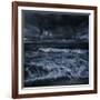 Tornados in a Rough Sea Against Stormy Clouds, Crete, Greece-null-Framed Photographic Print