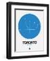 Toronto Blue Subway Map-NaxArt-Framed Art Print