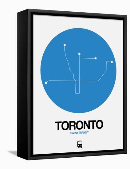 Toronto Blue Subway Map-NaxArt-Framed Stretched Canvas