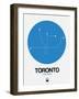 Toronto Blue Subway Map-NaxArt-Framed Art Print