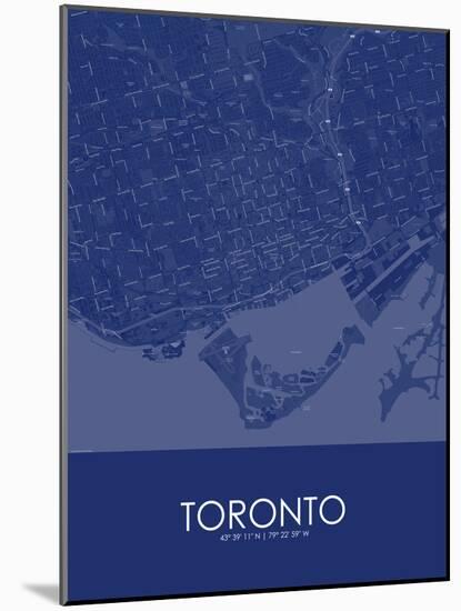 Toronto, Canada Blue Map-null-Mounted Poster