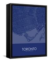 Toronto, Canada Blue Map-null-Framed Stretched Canvas