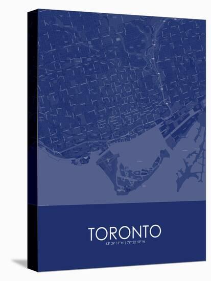 Toronto, Canada Blue Map-null-Stretched Canvas