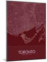 Toronto, Canada Red Map-null-Mounted Poster