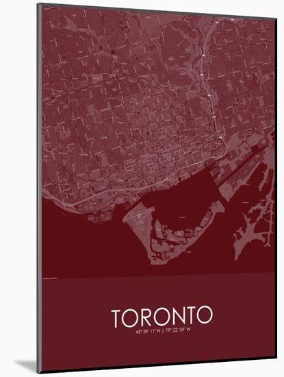 Toronto, Canada Red Map-null-Mounted Poster