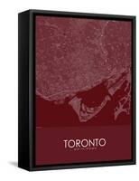 Toronto, Canada Red Map-null-Framed Stretched Canvas