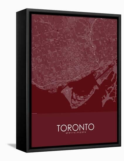 Toronto, Canada Red Map-null-Framed Stretched Canvas