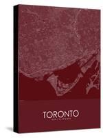 Toronto, Canada Red Map-null-Stretched Canvas