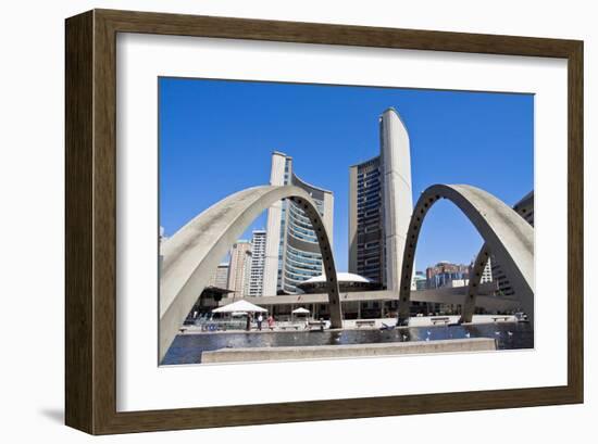 Toronto City Hall & Fountain-null-Framed Art Print