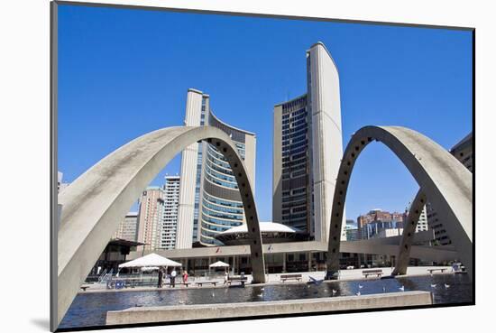 Toronto City Hall & Fountain-null-Mounted Art Print