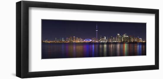 Toronto - City Night Panorama-null-Framed Art Print