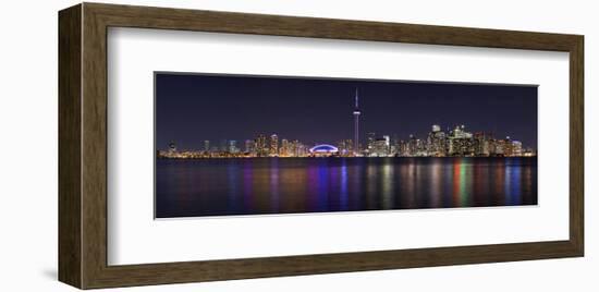 Toronto - City Night Panorama-null-Framed Art Print