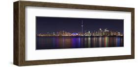 Toronto - City Night Panorama-null-Framed Art Print