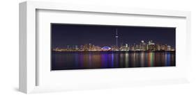 Toronto - City Night Panorama-null-Framed Art Print