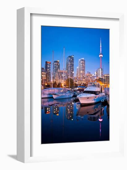 Toronto Harbor Area at Dusk-null-Framed Art Print