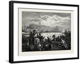 Toronto Harbour, a Sculling Match, Canada, Nineteenth Century-null-Framed Giclee Print