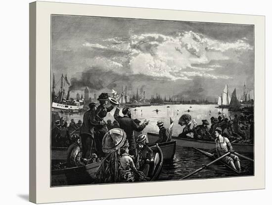 Toronto Harbour, a Sculling Match, Canada, Nineteenth Century-null-Stretched Canvas