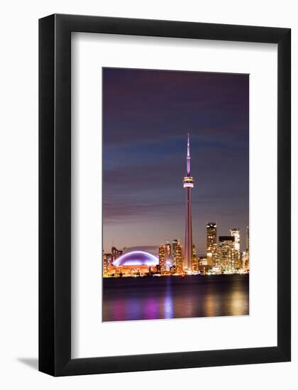 Toronto Illuminated Skyline-null-Framed Art Print