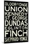 Toronto Metro Stations Vintage Travel Poster-null-Mounted Standard Poster